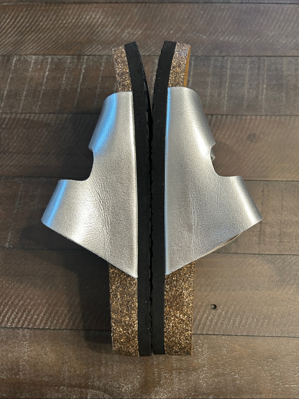 Universal Thread Silver Double-Buckle Slide Sandals - Picture 7 of 8